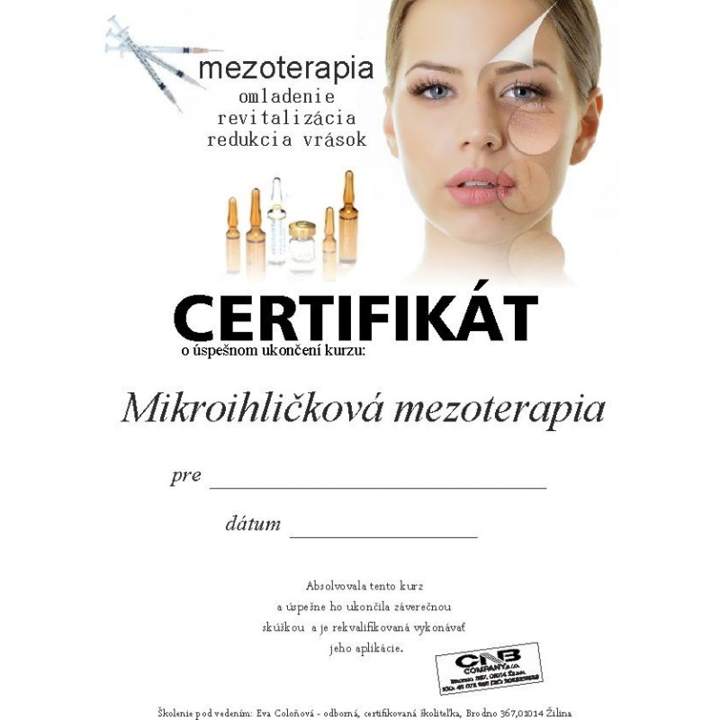 Školenie na mikroihličkovú mezoterapiu  Mezoterapia - mikroihličková